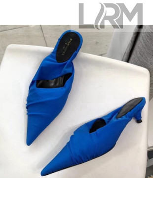 Balenciaga Satin Knife Mules Blue 2019 