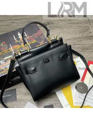 Dolce&Gabbana DG Sicily Soft Small Calfskin Top Handle Bag 6347 Black 2021