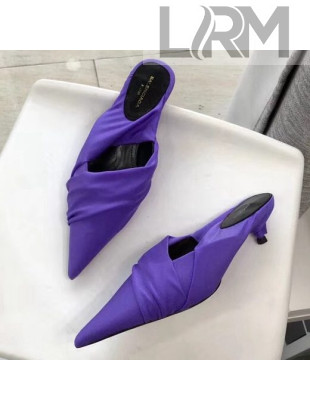 Balenciaga Satin Knife Mules Purple 2019 