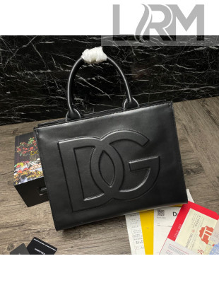 Dolce & Gabbana DG Beatrice Calfskin Tote Bag All Black 2021