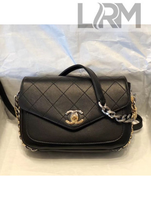 Chanel Quilted Calfskin Flap Bag AS0413 Black 2019