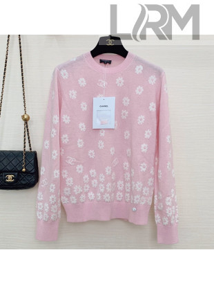 Chanel Knit Daisy Sweater Pink 2022 08