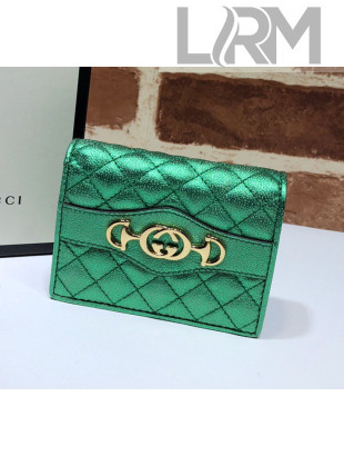 Gucci Laminated Leather Card Case 536353 Green