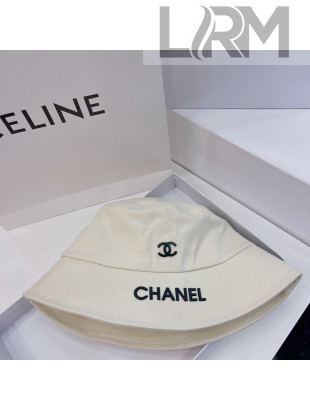 Chanel Canvas Bucket Hat Cream White 2021 122211