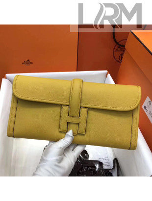 Hermes Jige Elan 29 Epsom Leather Clutch Bag Yellow 2019