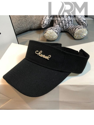 Chanel Canvas Visor Hat with Crystal CHANEL Black 2021