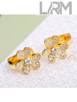 Van Cleef & Arpels Frivole Crystal Earrings Gold 07 2020