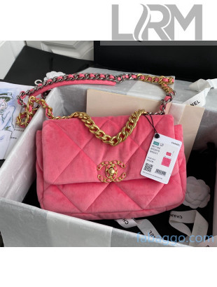Chanel Velvet  Chanel 19 Small Flap Bag AS1160 Pink 2020