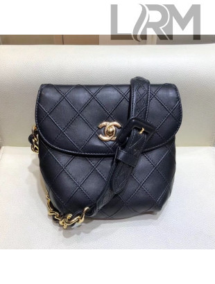 Chanel Vintage Quilted Lambskin Waist/Belt Bag A80063 Black 2019