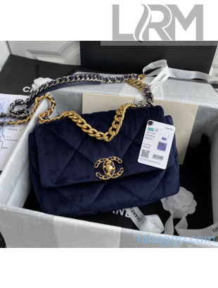 Chanel Velvet  Chanel 19 Small Flap Bag AS1160 Deep Blue 2020