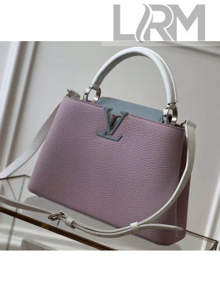 Louis Vuitton Taurillon Leather Capucines BB/PM Top Handle Bag M56299 Lilac/Blue