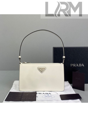 Prada Brushed Leather Mini Bag 1BC155 White 2021
