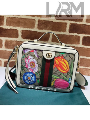 Gucci Ophidia GG Flora Small Shoulder Bag 550622 White 2019