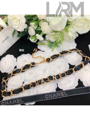Chanel Leather Chain CHANEL Belt Black/Gold 2020