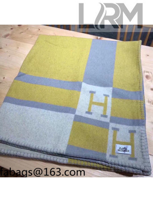 Hermes Cashmere Blanket 135x165cm Camel Yellow 2021 21100786