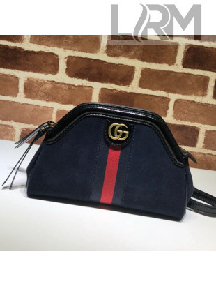 Gucci RE(BELLE) Suede Small Shoulder Bag ‎524620 Dark Blue 2018