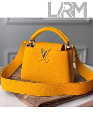 Louis Vuitton Taurillon Leather Capucines MIni Top Handle Bag Orange M56071
