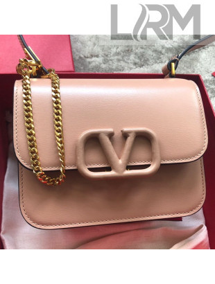 Valentino Small VSLING Smooth Calfskin Shoulder Bag Light Pink 2019