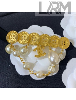 Chanel Buttons Brooch AB4453 Gold 2020