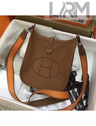 Hermes Evelyne Mini Bag in Original Togo Leather 17cm Brown