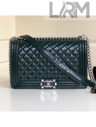 Chanel Vintage Quilted Leather Medium 28cm Boy Flap Bag Green 2019