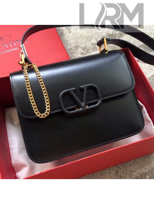 Valentino Large VSLING Smooth Calfskin Shoulder Bag Black 2019