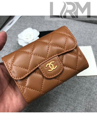 Chanel Quilting Classic Card Holder Brown