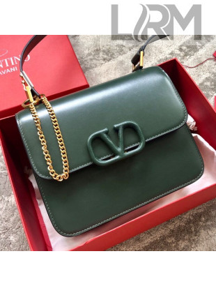 Valentino Large VSLING Smooth Calfskin Shoulder Bag Green 2019
