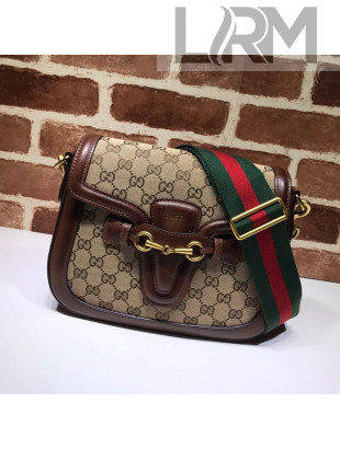 Gucci GG Canvas Medium Horsebit Shoulder Bag 383848 Brown 2019