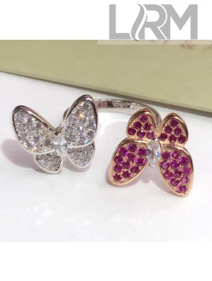 Van Cleef & Arpels Butterfly Ring 14  Pink/Silver 2020