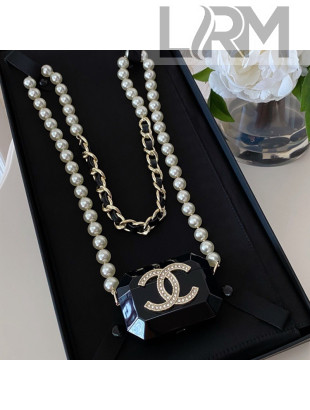 Chanel Airpods Case Necklace AB6678 Black 2021