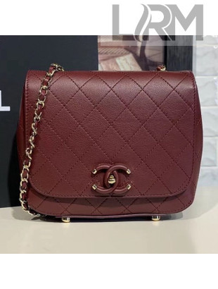 Chanel Quilted Calfskin Small Flap Bag AS0532 Burgundy 2019