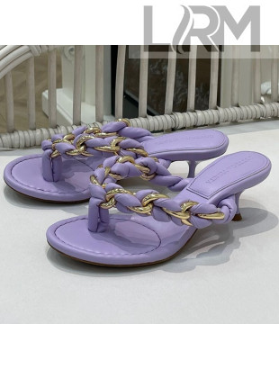Bottega Veneta Dot Entwined Thong Sandals Purple 2021