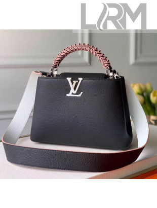 Louis Vuitton Taurillon & Braided Leather Capucines BB Top Handle Bag M56408 Black 2020