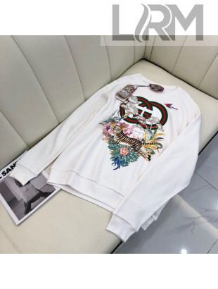 Gucci Tiger Interlocking G Sweatshirt White 2022 27
