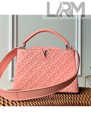 Louis Vuitton Capucines PM Monogram Flower Top Handle Bag M55366 Pink 2019