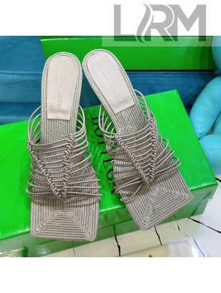 Bottega Veneta Stretch Strap Heel Sandals 9cm Grey 2021