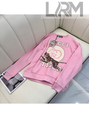 Gucci Tiger Interlocking G Sweatshirt Pink 2022 28