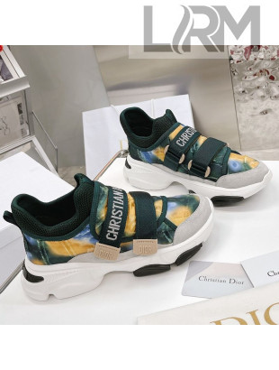 Dior D-Wander Sneakers Green Camouflage Fabric 2021