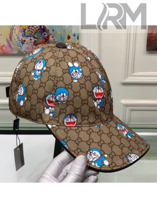 Doraemon x Gucci GG Canvas Baseball Hat Brown 2021
