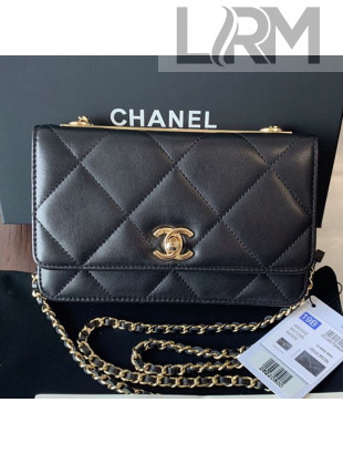 Chanel Quilted Lambskin Wallet on Chain WOC A80982 Black 2019
