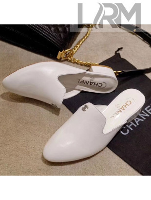 Chanel Flat Mules G34303 White 2019