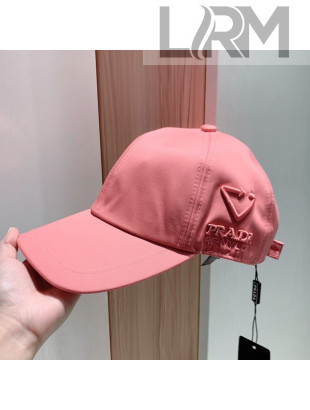Prada Canvas Baseball Hat Pink 2021 09