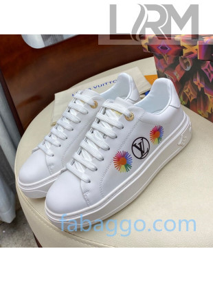 Louis Vuitton Time Out Sneakers in Printed Silky Calfskin White 01 2020