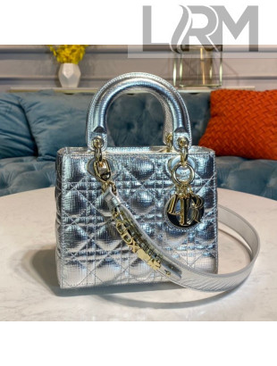 Dior My ABCDior Mini Bag in Silver Cannage Lambskin 2020