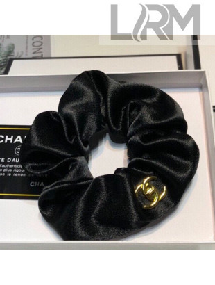 Chanel Silk Hair Scrunchie Black 2021