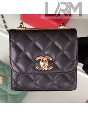 Chanel Quilted Lambskin Clutch with Chain A81633 Black/Gold 2019 