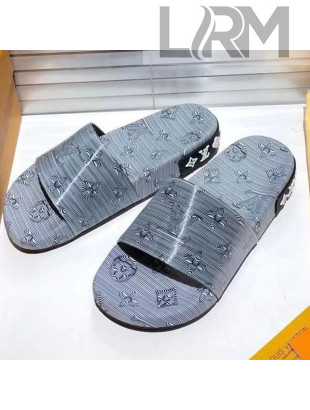 Louis Vuitton Jumbo Flatform Slide Sandals Grey 2021 04