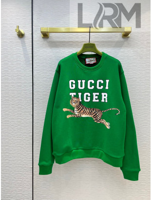 Gucci Tiger Interlocking G Sweatshirt Green 2022 31