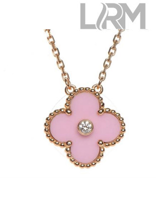 Van Cleef & Arpels Clover Necklace With Crystal 2061210 Pink 2020